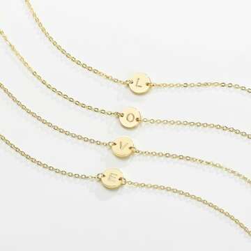 Personalized 18K Gold Initial Bracelet for Women