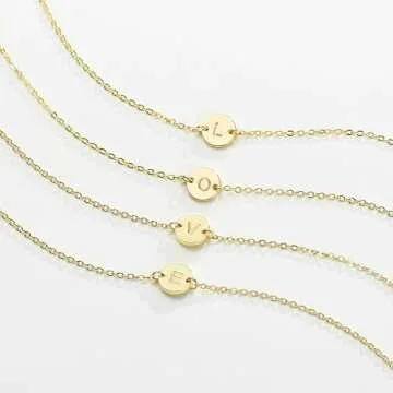 Personalized 18K Gold Initial Bracelet for Women