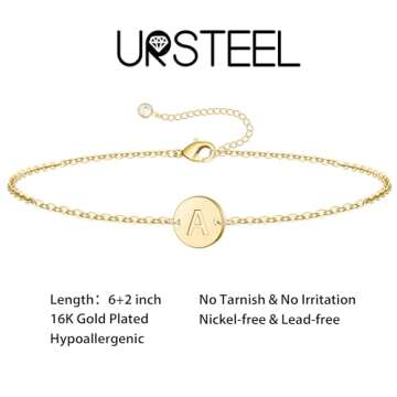 Personalized 18K Gold Initial Bracelet for Women