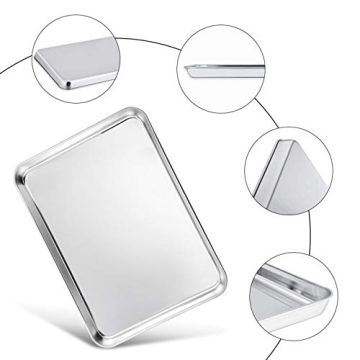 TeamFar Heavy Duty Baking Sheet Set, Stainless Steel 2-Piece Baking Pans