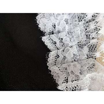 JJ-GOGO Women's French Maid Costume Sexy Black Satin Halloween S-5XL (M)