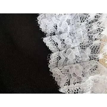 JJ-GOGO Women's French Maid Costume Sexy Black Satin Halloween S-5XL (M)