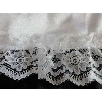 JJ-GOGO Women's French Maid Costume Sexy Black Satin Halloween S-5XL (M)