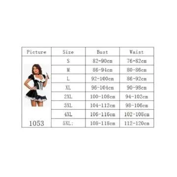 JJ-GOGO Women's French Maid Costume Sexy Black Satin Halloween S-5XL (M)