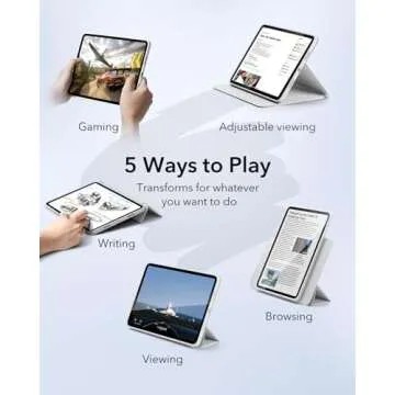 ESR for iPad Pro 11 Inch Case 2024 5th Gen (M4), iPad Pro 11 Case with Pencil Holder, Removable Magnetic Cover, Vertical Stand, Fully Supports Pencil Pro and Pencil(USB-C), Rebound 360 Series, White