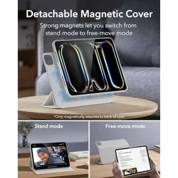 ESR for iPad Pro 11 Inch Case 2024 5th Gen (M4), iPad Pro 11 Case with Pencil Holder, Removable Magnetic Cover, Vertical Stand, Fully Supports Pencil Pro and Pencil(USB-C), Rebound 360 Series, White
