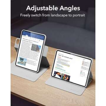 ESR for iPad Pro 11 Inch Case 2024 5th Gen (M4), iPad Pro 11 Case with Pencil Holder, Removable Magnetic Cover, Vertical Stand, Fully Supports Pencil Pro and Pencil(USB-C), Rebound 360 Series, White