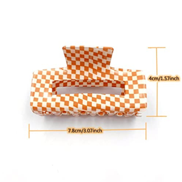 YOEMAYUNER Checkered Hair Claw Clips Stylish Durable 3PC Set