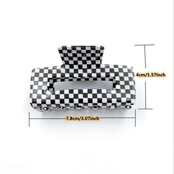 YOEMAYUNER Checkered Hair Claw Clips Stylish Durable 3PC Set