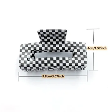 YOEMAYUNER Checkered Hair Claw Clips Stylish Durable 3PC Set