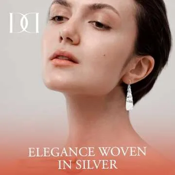 MINDDHA 925 Sterling Silver Earrings - Tapered Drop Silver Earrings Wrinkle Design - Handcrafted Earrings From Israeli Artisans - Minimalist Silver Drop Earrings, Drop length 1.6 Inch,