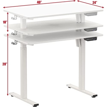 SHW Electric Height Adjustable Desk with Memory Preset
