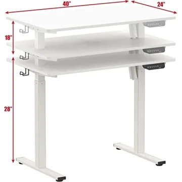 SHW Electric Height Adjustable Desk with Memory Preset
