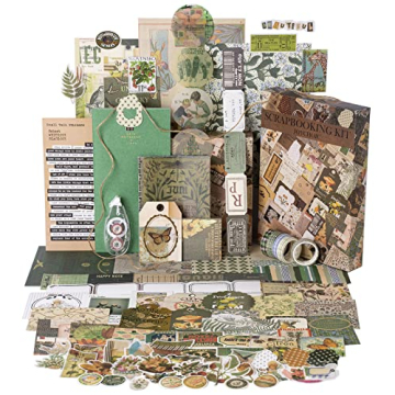 JOYCHOIC Vintage Junk Journal Supplies Aesthetic Journaling Kit, Scrapbook Papers Stickers Large Col...