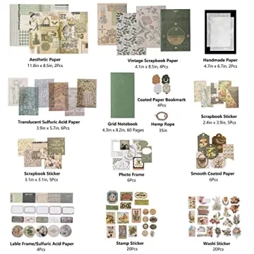 Vintage Junk Journal Supplies Aesthetic Scrapbooking Kit