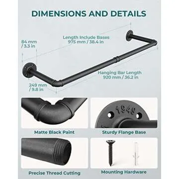 Stylish OROPY Industrial Pipe Clothes Rack Set of 2