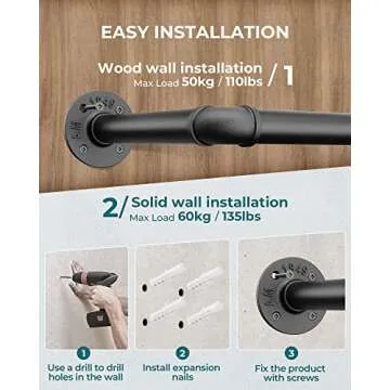 Stylish OROPY Industrial Pipe Clothes Rack Set of 2