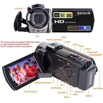 Full HD kicteck Video Camcorder with 16X Zoom
