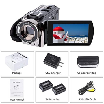 Full HD kicteck Video Camcorder with 16X Zoom