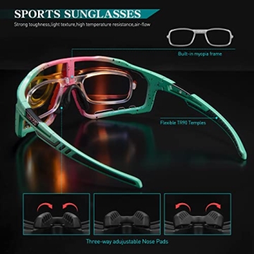 KAPVOE Cycling Glasses for Men Women Photochromic Sunglasses