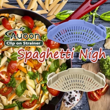 AUOON Clip On Strainer for Easy Kitchen Draining Tools