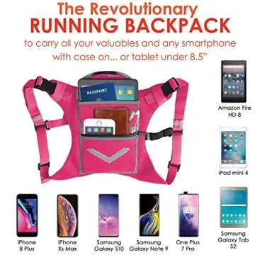 Pink Running Mini Backpack Vest – Reflective, Lightweight Gear