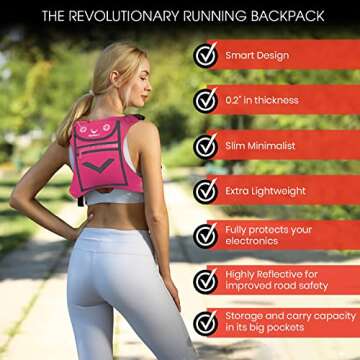 Pink Running Mini Backpack Vest – Reflective, Lightweight Gear