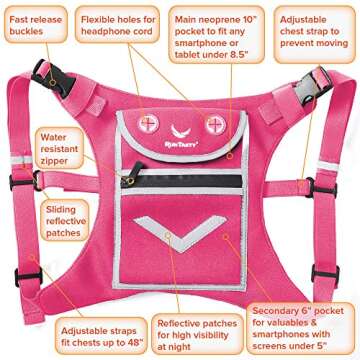 Pink Running Mini Backpack Vest – Reflective, Lightweight Gear