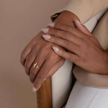 Valloey Rover 14K Gold Plated Dainty CZ Dainty Diamond Stackable Ring Eternity Bands Minimalist Jewelry Gift