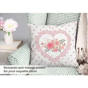 BCLOSE Coquette Room Decor, 18x18 Pillow Cover for Aesthetic Pillows, Cute Pink Decorative Pillow