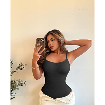 OQQ Women's 3 Piece Ribbed Yoga Bodysuit - Perfect for Workouts