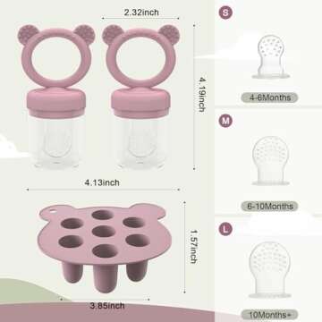 Silicone Breastmilk Popsicle Molds with Baby Food Feeder, BPA Free Fruit Feeder Pacifier with Frozen...