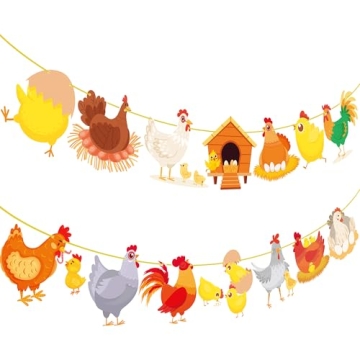 Vibrant Chicken Party Banners for All Celebrations