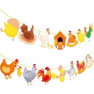 Vibrant Chicken Party Banners for All Celebrations