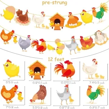 Vibrant Chicken Party Banners for All Celebrations