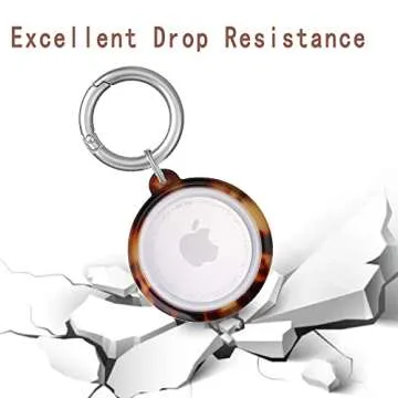 Omter Resin Airtag Case Holder with Airtag Keychain, Dropproof AirTag Keychain Cover, Full-Body Shockproof,Portable AirTag Case for Keys, Luggage,Wallet,Cat,Dog(Tortoise shell)