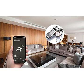 Omter Resin Airtag Case Holder with Airtag Keychain, Dropproof AirTag Keychain Cover, Full-Body Shockproof,Portable AirTag Case for Keys, Luggage,Wallet,Cat,Dog(Tortoise shell)