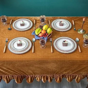 Luxurious GLORY SEASON Velvet Tablecloth for Every Occasion