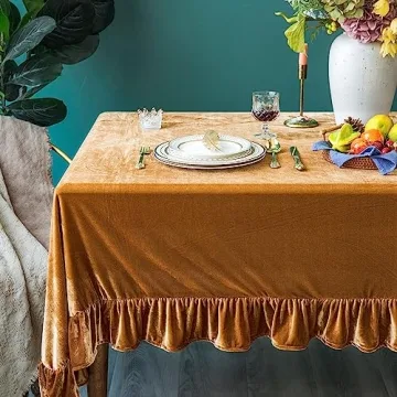 Luxurious GLORY SEASON Velvet Tablecloth for Every Occasion