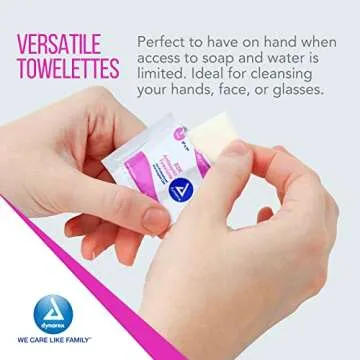 Dynarex BZK Antiseptic Towelettes, Moist Sanitizing Towelettes Designed to Prevent Infection in Minor Wounds, 5x7, Disposable & Individually Wrapped, 1 Box of 100 (Packaging May Vary)