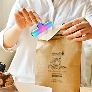 Durable Stainless Steel Bag Clips – 8 Pack for Home & Office