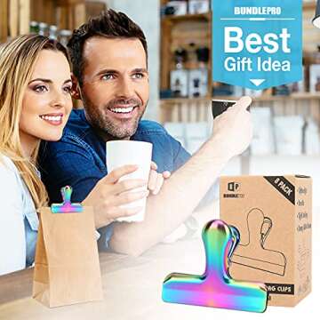 Durable Stainless Steel Bag Clips – 8 Pack for Home & Office