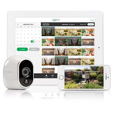 Arlo - Wireless Home Security | Night vision, Indoor/Outdoor, HD Video, Wall Mount | Includes Cloud Storage & Required Base Station | 1-Camera System (VMS3130)