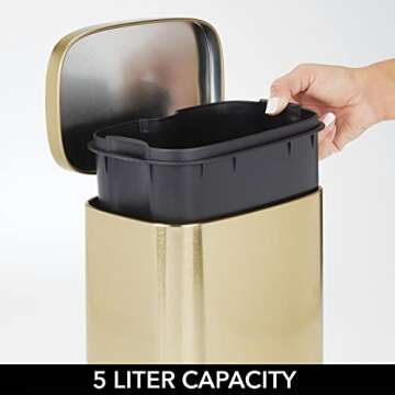 mDesign Stainless Steel Touchless Trash Can for Any Room
