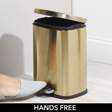 mDesign Stainless Steel Touchless Trash Can for Any Room