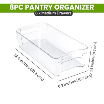 Utopia Home Clear Stackable Fridge Organizer Bins Set of 8