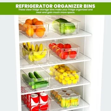 Utopia Home Clear Stackable Fridge Organizer Bins Set of 8
