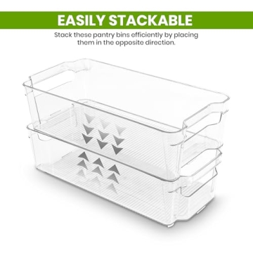 Utopia Home Clear Stackable Fridge Organizer Bins Set of 8