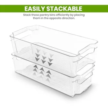Utopia Home Clear Stackable Fridge Organizer Bins Set of 8
