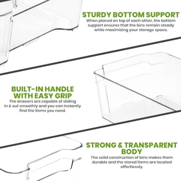 Utopia Home Clear Stackable Fridge Organizer Bins Set of 8